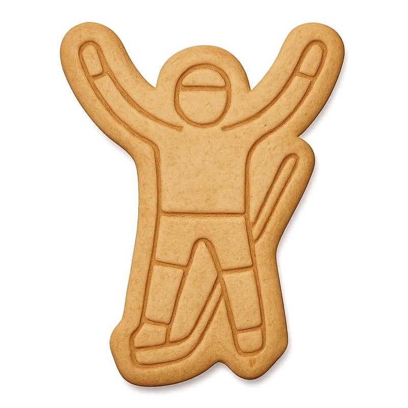 Hockey Goal Celebration Cookie Cutter & Stamp, Fondant & Clay - 4x2.8 gallery