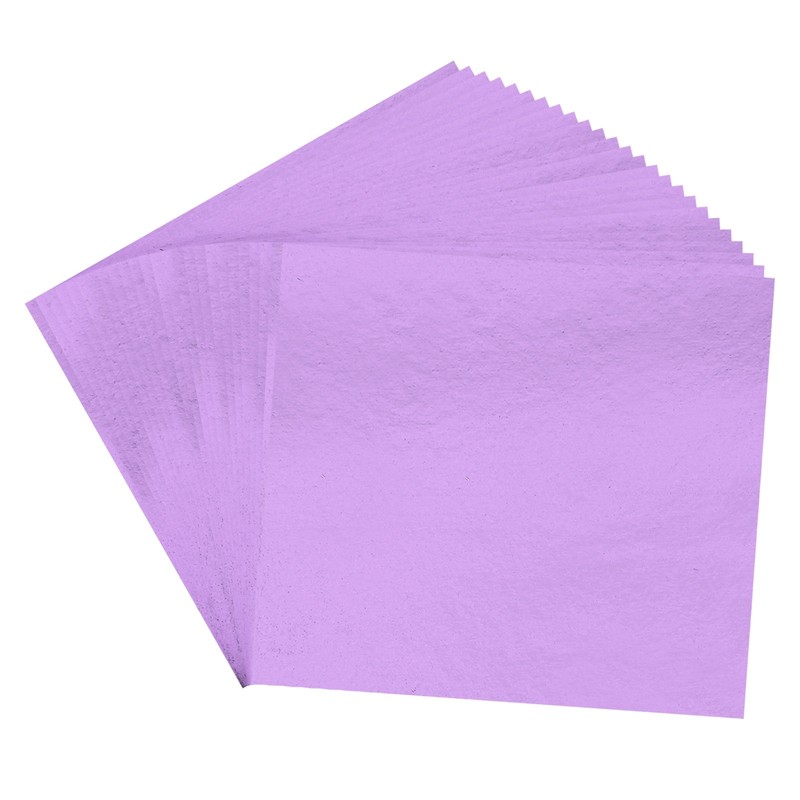 100Pcs 3.7″x3.4″ Gold Leaf Sheets Foil Sheet Metallic Leaf Paper Light Purple