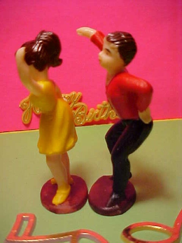 Wilton 2 teens Dancing Cake Toppers Happy Birthday sign GO GO DANCERS gallery