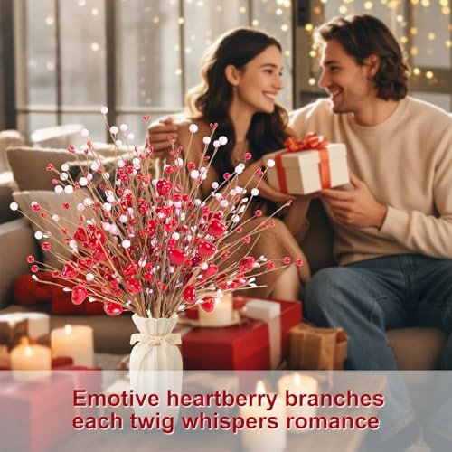 Valentines Day Decorations Valentine's Day Gifts 24 Pack Heart Shaped Berry Red gallery