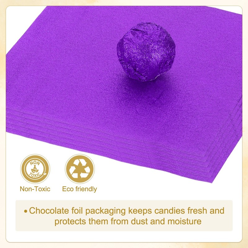 200Pcs 3x3 Inch Foil Candy Wrappers Chocolate Wrapping Paper Dark Purple gallery