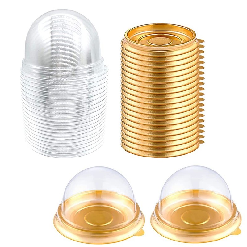 50 Set Clear Plastic Mini Cupcake Boxes Muffin Pod Dome Single Container Box