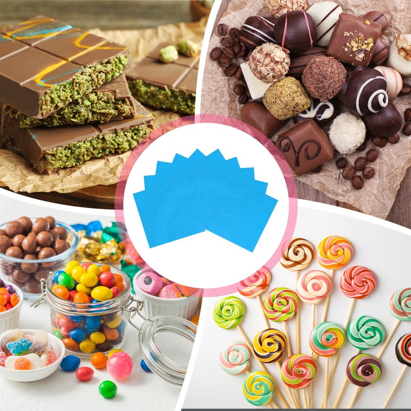 100 packs of leaf candy, 4.7x4.7 cm for chocolate, blue gallery