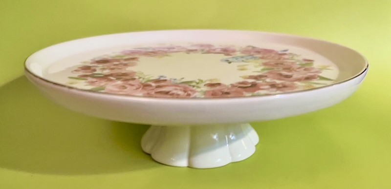 Ashland Blue Bird & Rose Crown Cake Stand gallery
