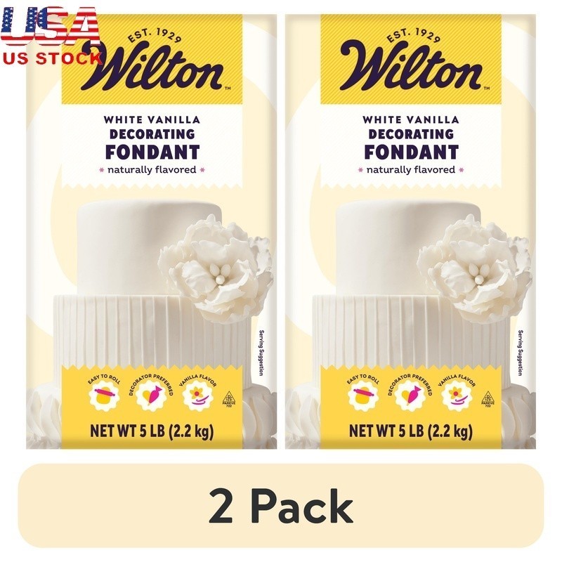 Premade White Fondant Vanilla Icing 5lb Kosher Cake Decorating Supplies 2 Pack