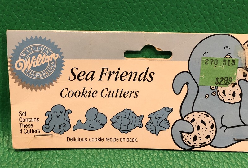 1990 Wilton Sea Friends Cookie Cutter Set of 4 Blue Fish Whale Dolphin Octopus gallery