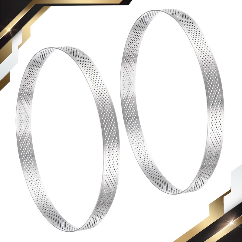 2PACK Stainless Steel Cake Rings for Baking 7.8" Diameter 0.8" Height Silver