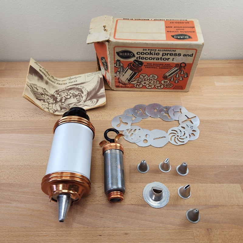Vintage Mirro Cookie Pastry Press With Original Box & Accessories- Holiday