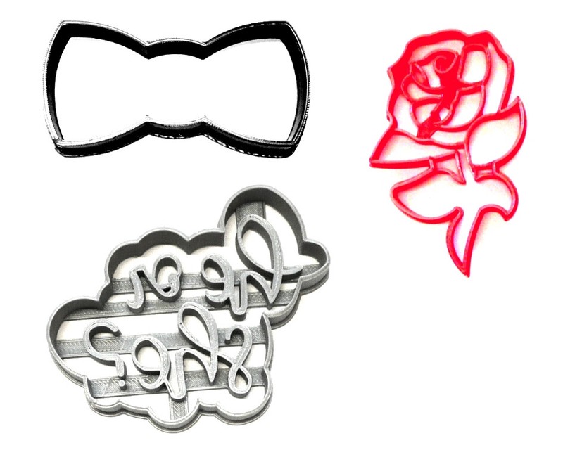 BEAUTY OR BEAST GENDER REVEAL HE OR SHE BOY GIRL ROSE COOKIE CUTTER USA PR1342