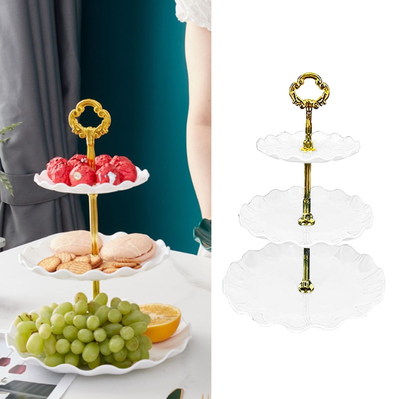 Nordic Style 3 Tier Cake Tray Elegant Multifunction Party Decor For Home Use gallery