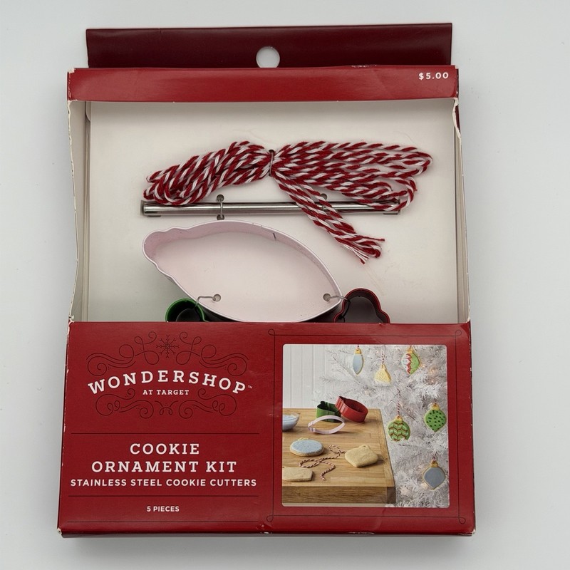 Wondershop 5 Piece Christmas Ornament Cookie Cutter Kit Stainless Steel