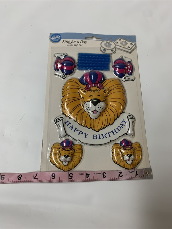 Vintage Wilton King for a Day Cake Top Set 1991 Happy Birthday NOS gallery