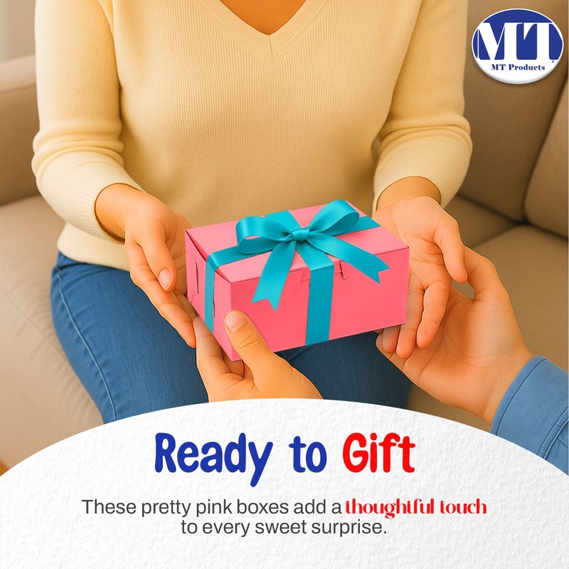 MT Products Pink Cookie Boxes - 6" x 4.5" x 2.75" Bakery Boxes - Pack of 250 gallery