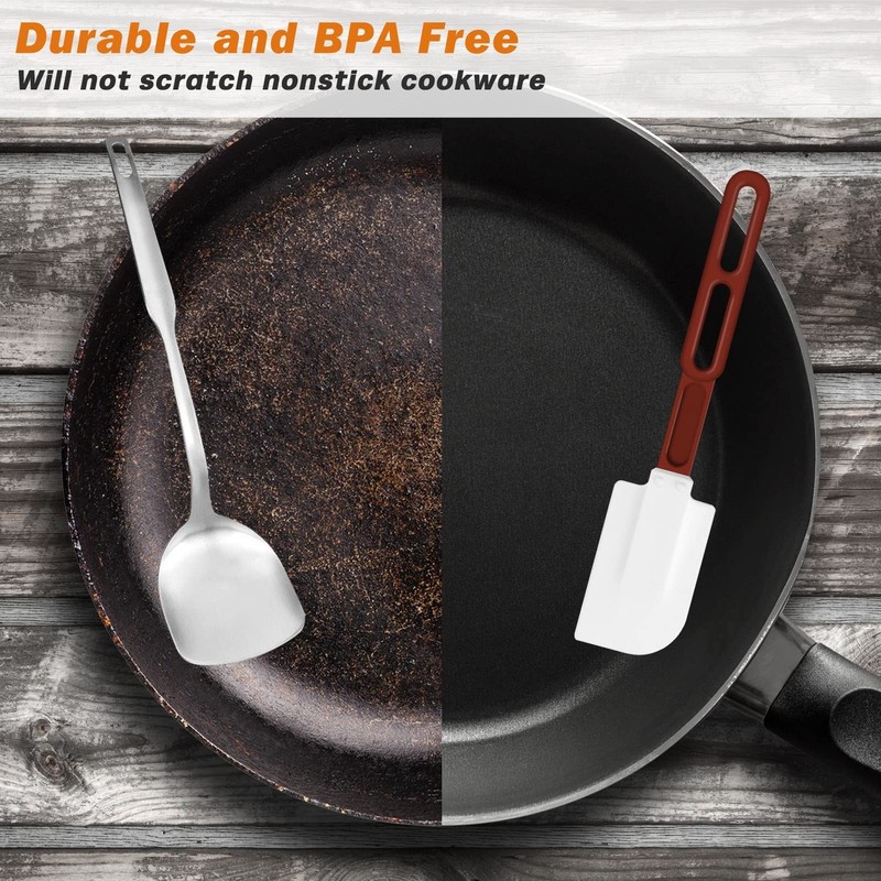 High-Temp Silicone Spatulas, 10'' Commercial Spatula 500°F Heat-Resistant N gallery