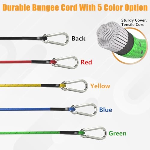 24 Inch Bungee Cords with Stainless Steel Carabiner, Heavy Duty 24inch Red gallery