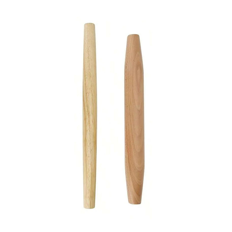 Wood Rolling Pin with Handles Dough Pastry Pizza Pasta Baking Roller Tool gallery