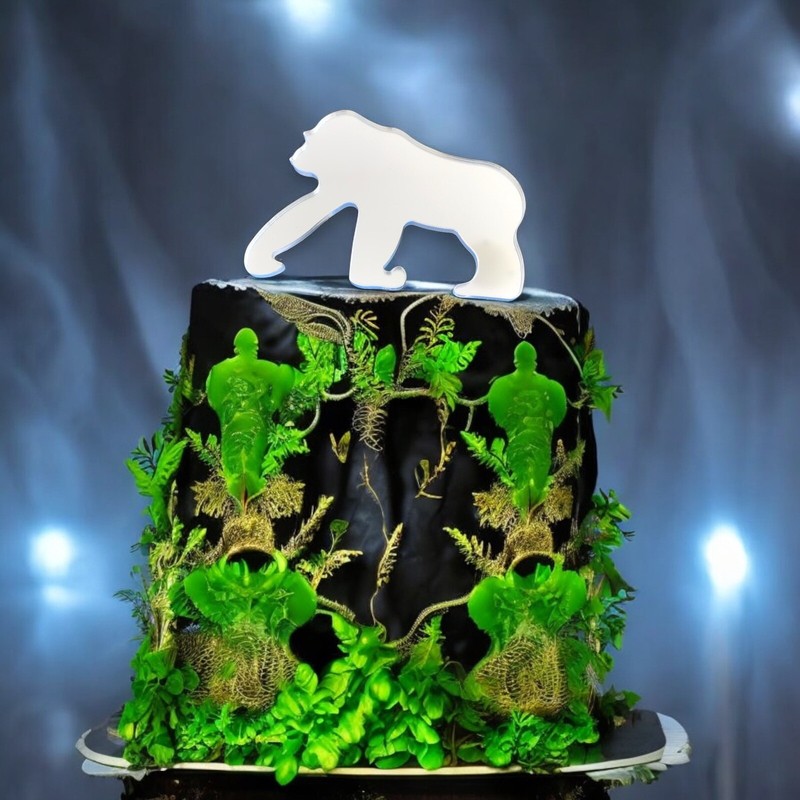 Gorilla shaped Car Cake & Cupcake Toppers, Many Colours/Sizes & Engraving