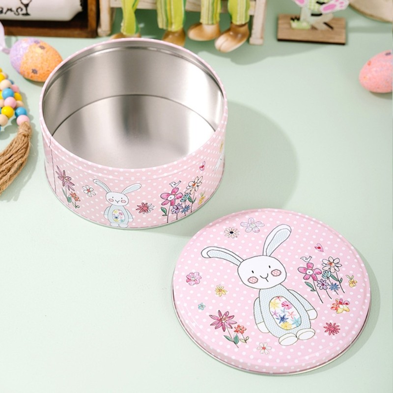 Pink Rabbit Metal Storage Box Cookie Candy Container For Candy Sweets Jewelry gallery