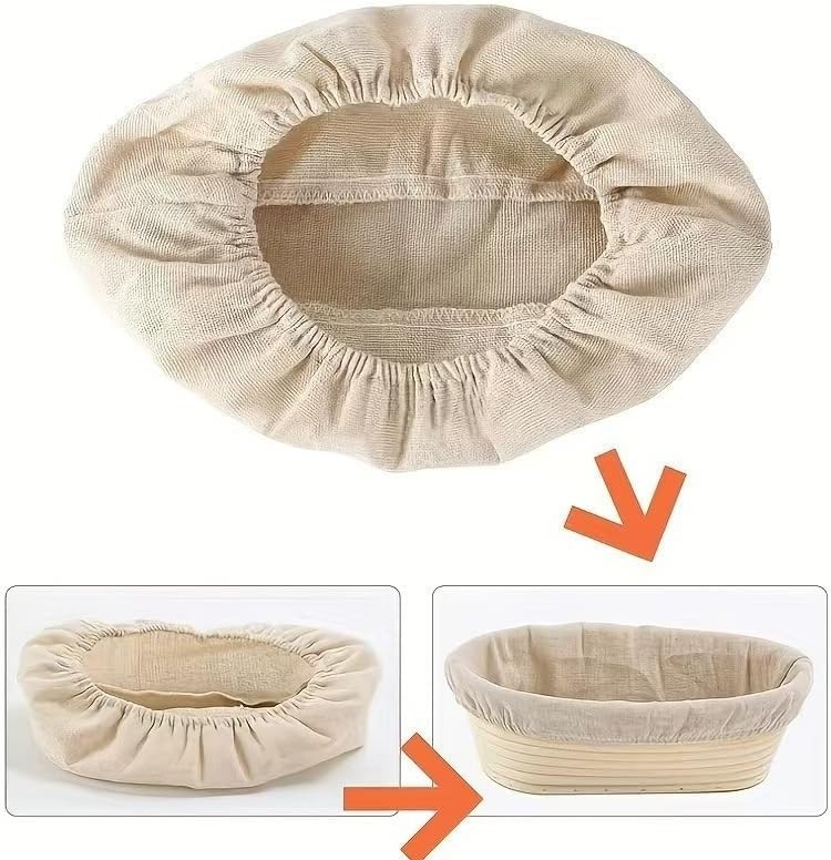 6 Pcs Bread Proofing Basket Cloth Liner,3 Pcs 10"Oval & 3 Pcs 9" Round Liner gallery