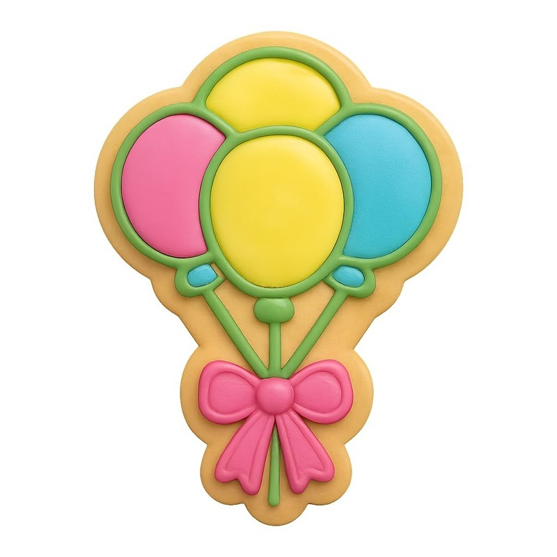 Rainbow Balloon Bouquet Cookie Cutter & Stamp – 4×2.9