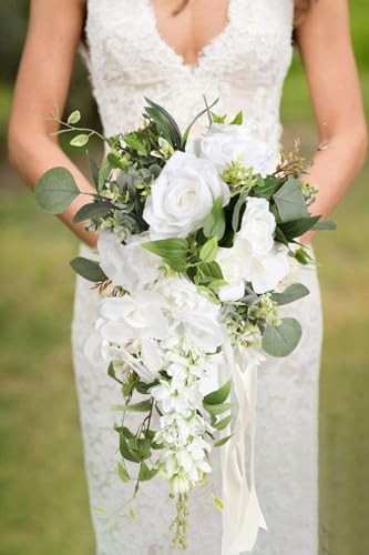 8PCS Artificial Delphinium Flowers with Clematis Greenery Long Stem White gallery