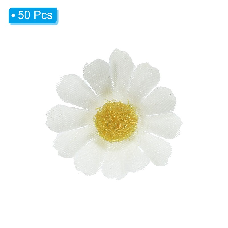 0.98" Artificial Sunflower Flower Heads 50 Pack White gallery