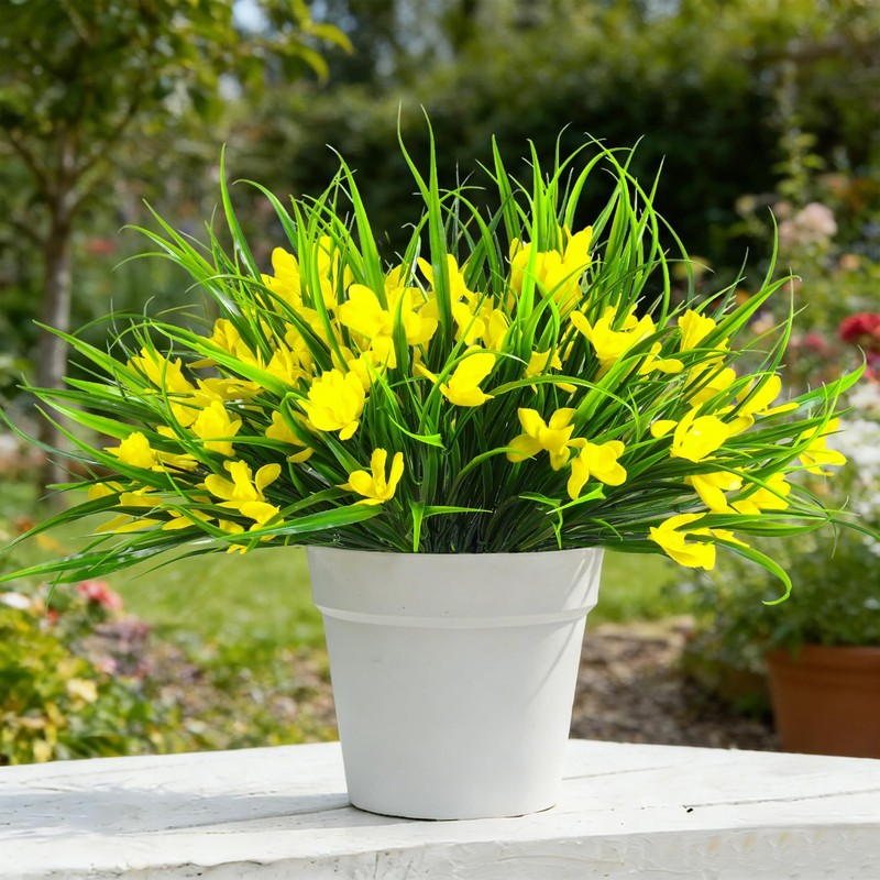 Lcuasc 16 Bundles Artificial Plants Flowers For Outdoor Fake Monkey Grass gallery