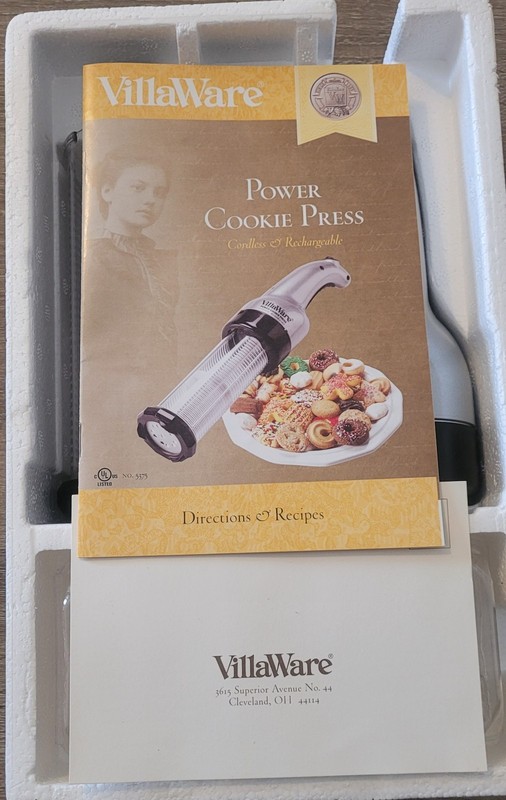 VillaWare Cookie Press Cordless Rechargeable 20 Cookie Discs gallery