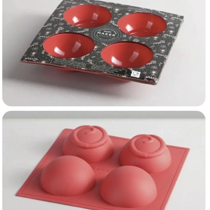 Bennkai Mold Hot Chocolate Bomb Maker Silicone Swirl Spheres 2″ Lot of 5 NEW