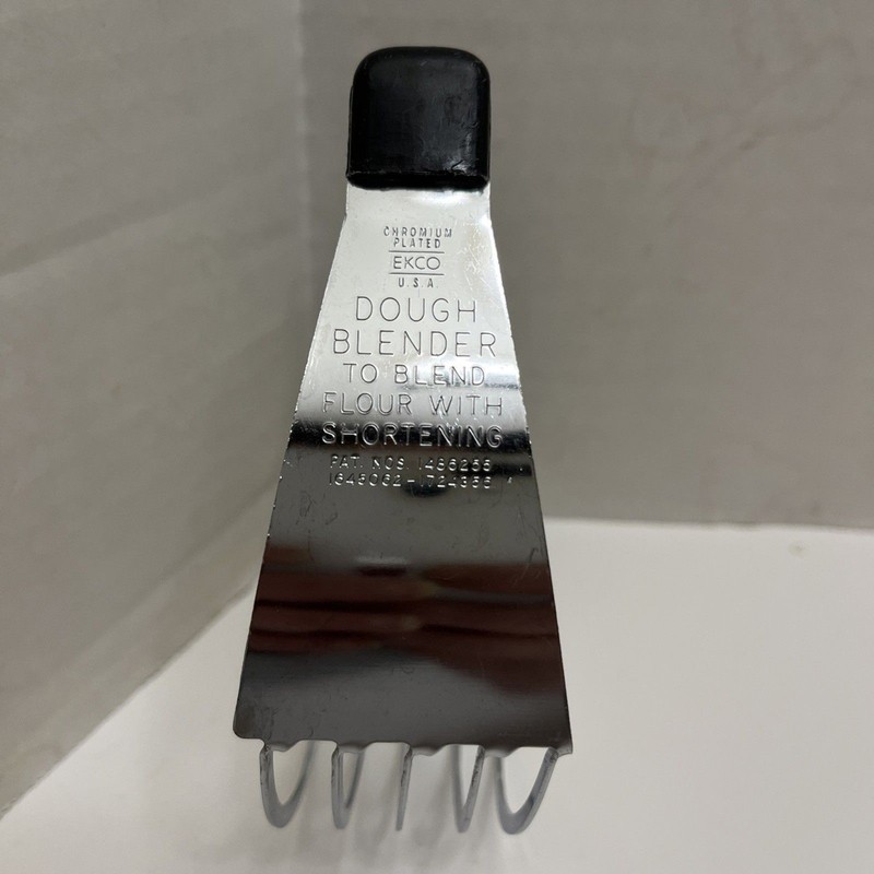 Vtg Ekco Dough Blender Pastry Cutter Blender Black Handle Chromium Plated USA