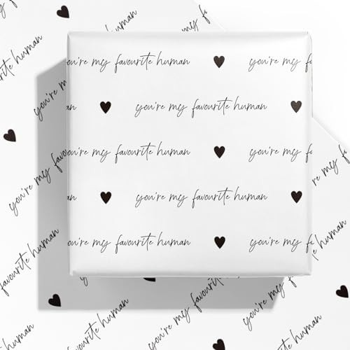 Valentine’s Day Wrapping Paper Sheet – 6 Sheets You’re My Favourite Human