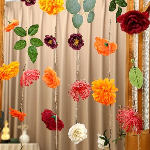 Tegeme 6 Pcs Flower Garlands 19.7 ft Artificial Wildflower Garland Streamers gallery