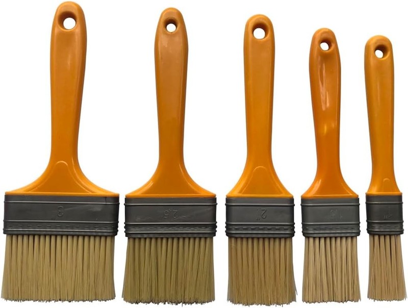5 Pieces Pastry Brushes for Baking Basting Brush, Culinary Oil Brush Brown