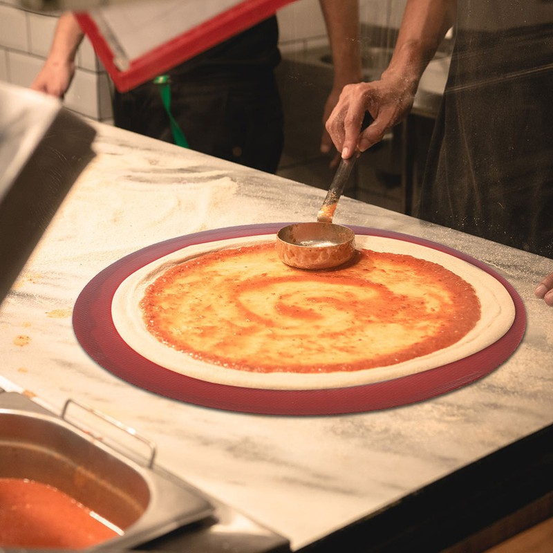 2PCS Pizza Baking Sheet Pizza Baking Mat Non-stick Silicone Baking Liner Round gallery