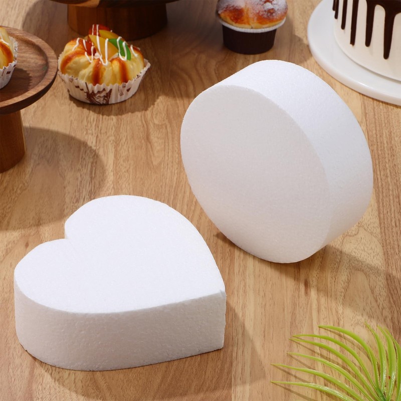6 Inch Foam Cake Dummy Heart Shape Lightweight Model For Wedding Practice gallery