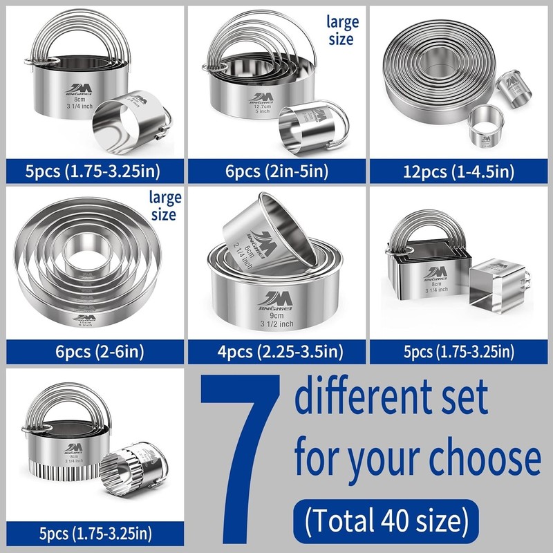 M JNGMEI 6-Piece Stainless Steel Cookie Cutter Set (2-6 Inches) – Durable & Safe gallery
