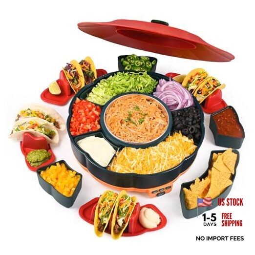 Taco Tuesday Kit, Taco Bar Serving Set for a Party with 3-Temp taco kit 150w