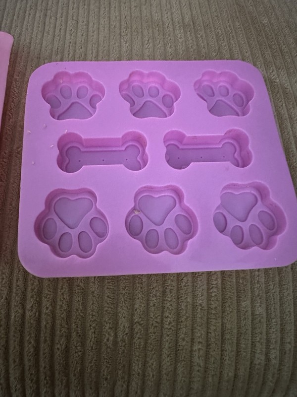 Two Silicone Dog Treat Cookie Molds Paws And Bones Never Used gallery