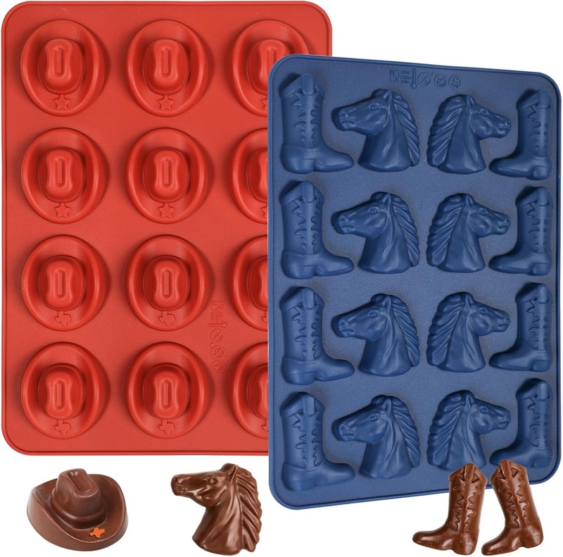 Cowboy Chocolate Molds Shaped with Cowboy Hat, Cowboy Boot and Horse, Cowboy …