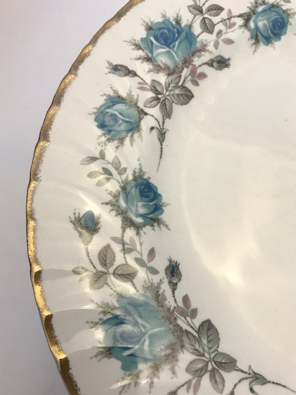 Burleighware England Ironstone 2 Tier Cake Stand Round Blue/ White gallery