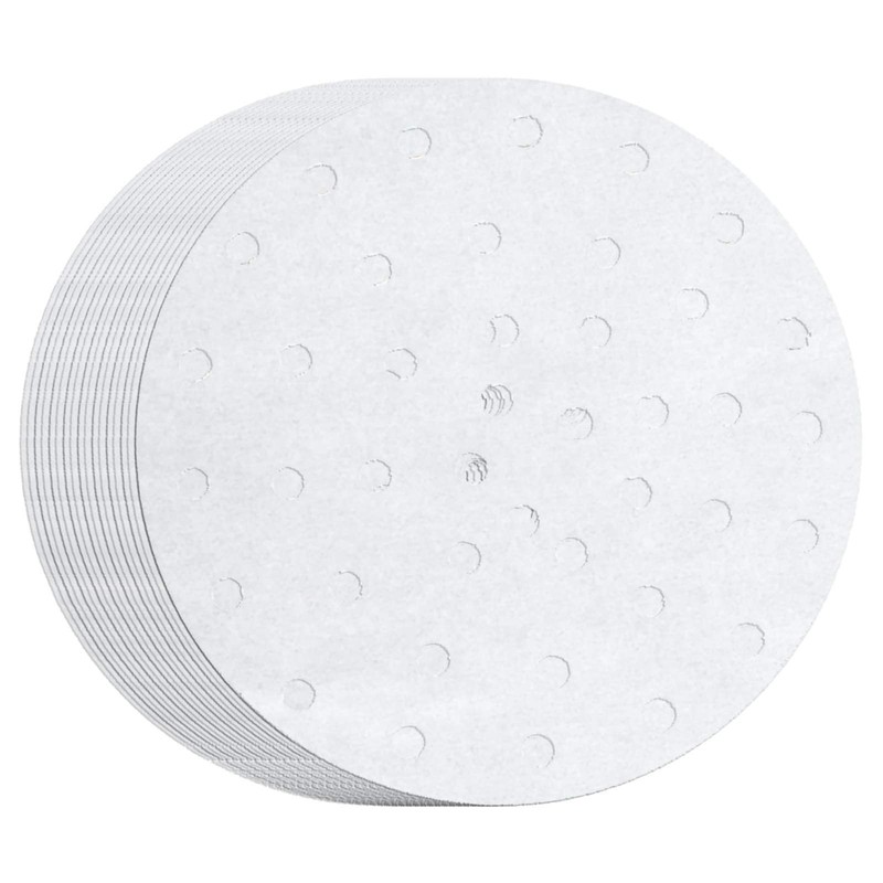 MineSign 100 Count Perforated Parchment Paper Bamboo Steamer Liners for 12 in...