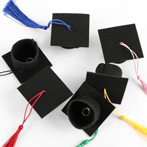 FOIMAS 12pcs Mini Graduation Cap,Felt Graduation Hat with Tassels Multicolor gallery