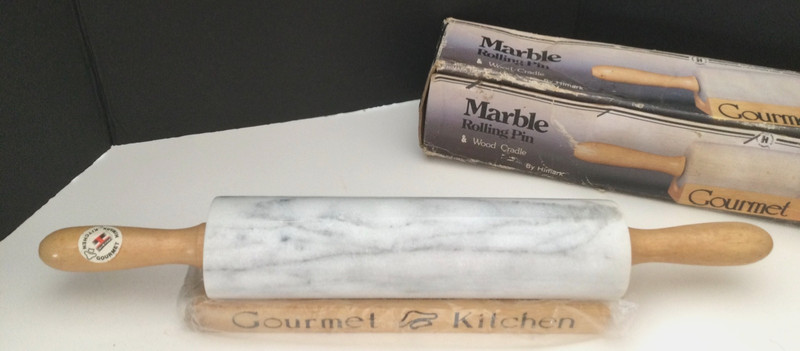 Marble Rolling Pin with wood cradle – NIB – Himark – Gourmet Kitchen