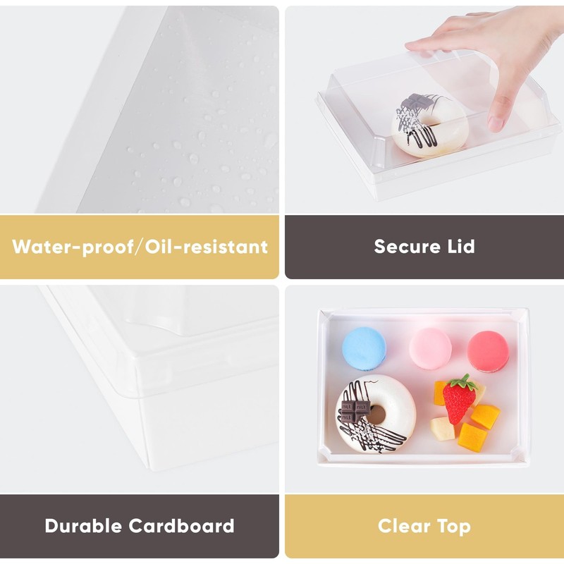 25 Pack 7x5 Inches Charcuterie Boxes with Clear Lids - Individual To Go Paper... gallery