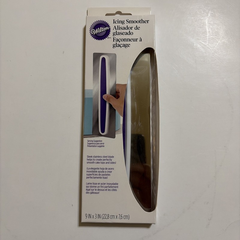 Wilton Cake Icing Smoother 9″ x 3″ Stainless Steel Easy Grip Decorating Tool