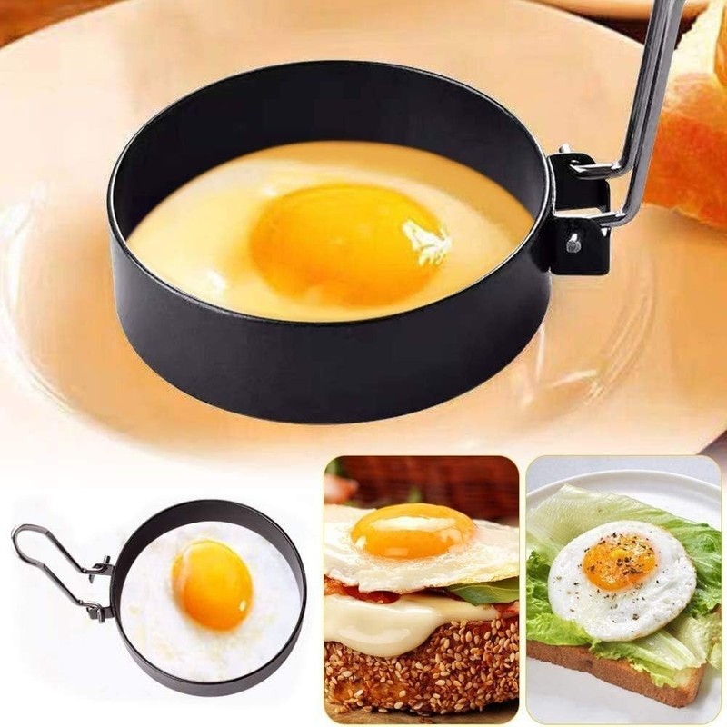 Paquete De 4 Anillos Para Huevos, Acero Inoxidable, Moldes Para Hacer Huevos NEW gallery