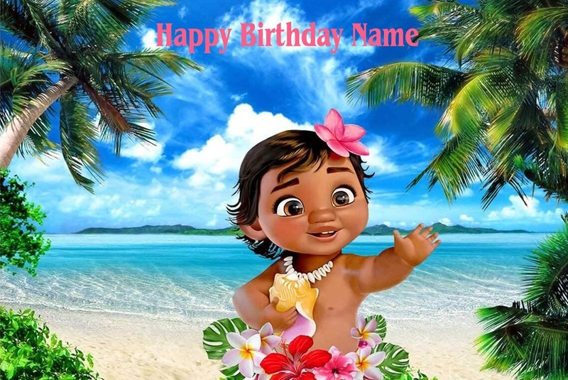 Baby Moana Edible image sheet cake topper fast shipping