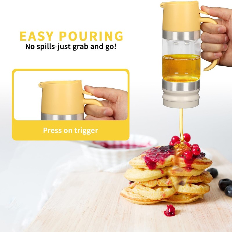 Glass Honey Dispenser No Drip - 10.65 OZ Honey Jar with Handle, Clear Honey P... gallery