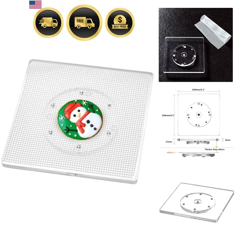Cookie Decorating Turntable with Anti-Slip Silicone Mat,Cup Cake Sugar Icing …
