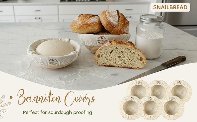 Reble Cotton Bread Basket Liner Cloth: 6 Pas 9 Inch Hangable Round gallery